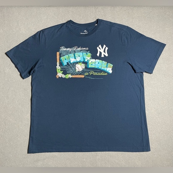 Tommy Bahama Other - New York Yankees Tommy Bahama Play Ball T-Shirt Navy Blue Size XL MLB Cotton Tee